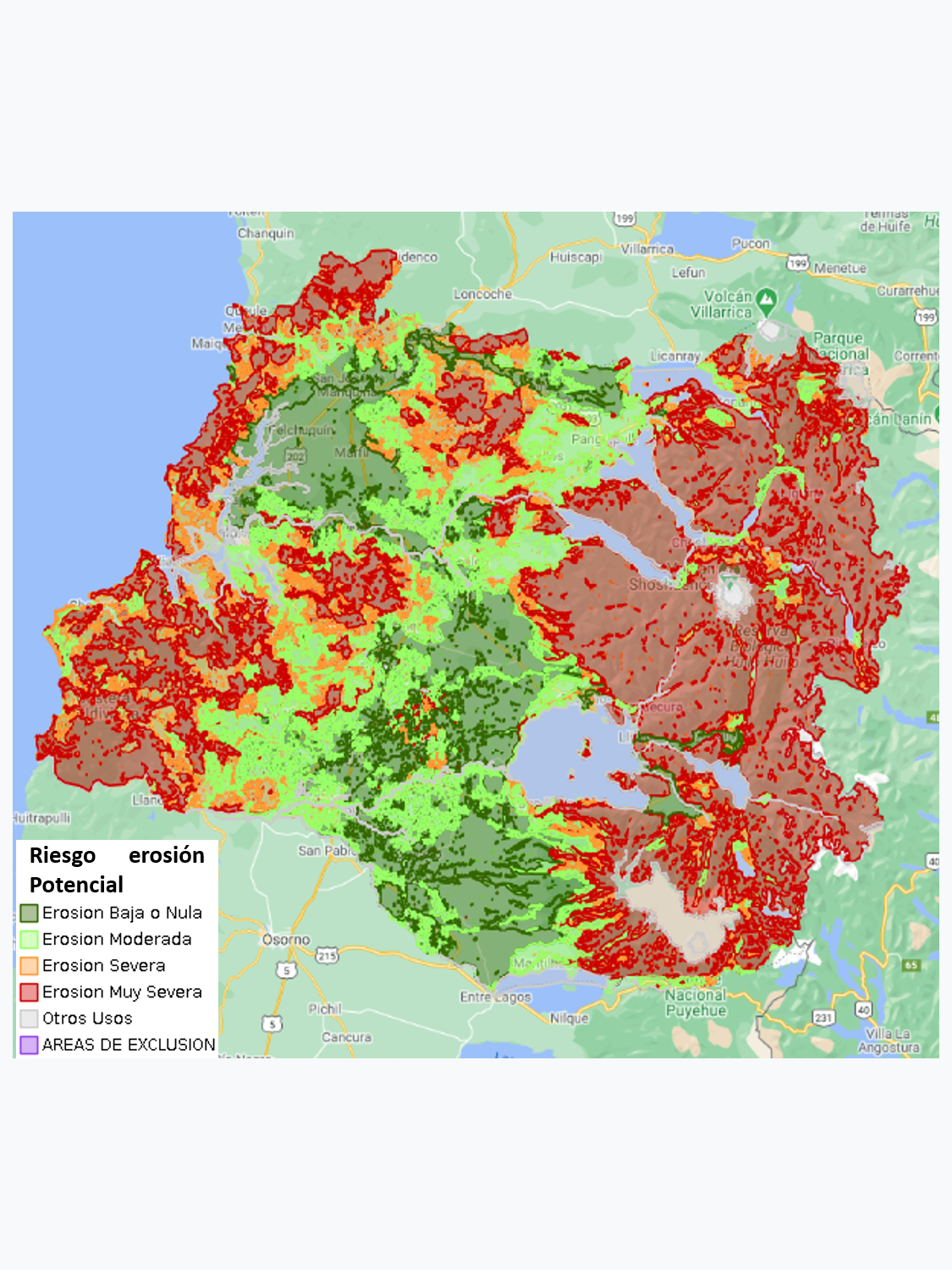 Riesgo de Erosión Potencial de la Región de Los Ríos - 2010